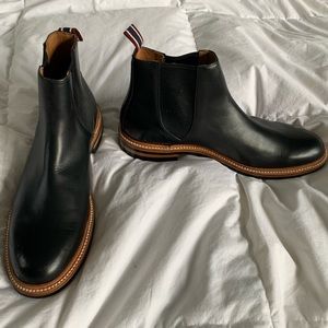 J Crew Men’s Leather Chelsea Boots Black Size 8.5